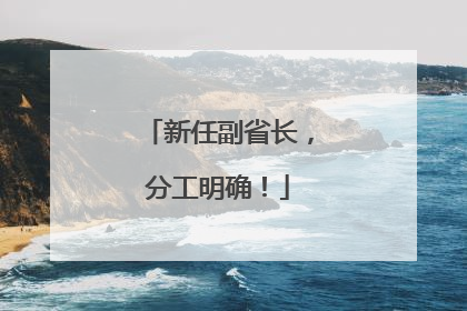 新任副省长，分工明确！