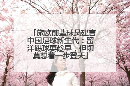 旅欧前辈球员建言中国足球新生代：留洋踢球要趁早，但切莫想着一步登天
