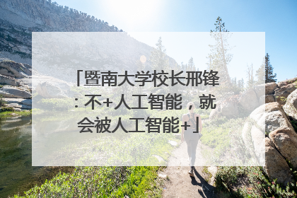 暨南大学校长邢锋：不+人工智能，就会被人工智能+