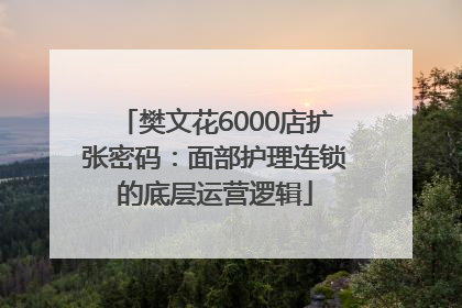 樊文花6000店扩张密码：面部护理连锁的底层运营逻辑