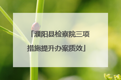 濮阳县检察院三项措施提升办案质效