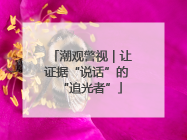 潮观警视｜让证据“说话”的“追光者”