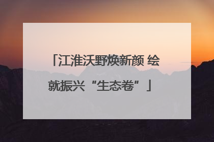 江淮沃野焕新颜 绘就振兴“生态卷”