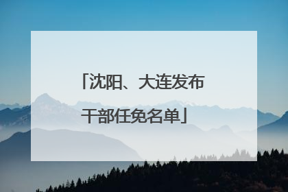 沈阳、大连发布干部任免名单