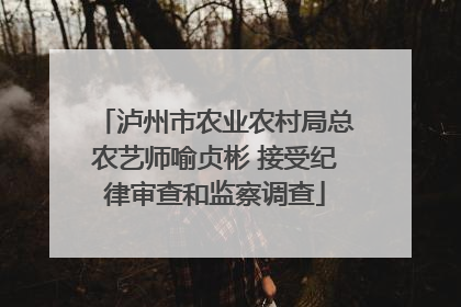泸州市农业农村局总农艺师喻贞彬 接受纪律审查和监察调查