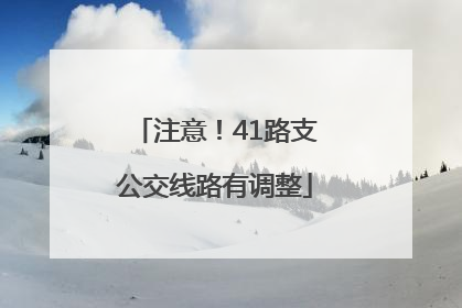 注意！41路支公交线路有调整