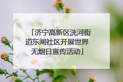 济宁高新区洸河街道东闸社区开展世界无烟日宣传活动