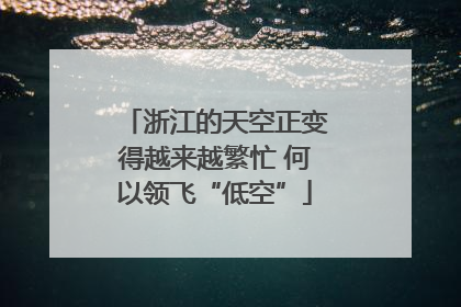 浙江的天空正变得越来越繁忙 何以领飞“低空”