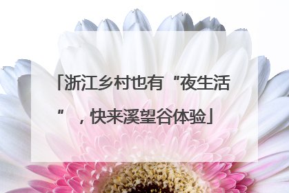 浙江乡村也有“夜生活”，快来溪望谷体验