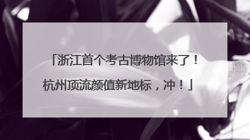 浙江首个考古博物馆来了！杭州顶流颜值新地标，冲！