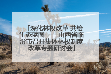 深化林权改革 共绘生态蓝图——山西省临汾市召开集体林权制度改革专题研讨会