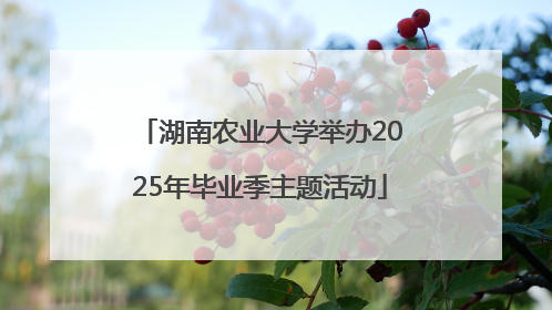 湖南农业大学举办2025年毕业季主题活动
