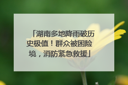 湖南多地降雨破历史极值！群众被困险境，消防紧急救援