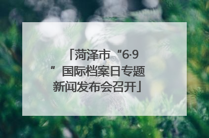 菏泽市“6·9”国际档案日专题新闻发布会召开
