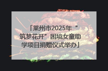 莱州市2025年“筑梦花开”困境女童助学项目捐赠仪式举办