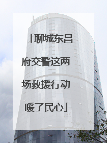聊城东昌府交警这两场救援行动暖了民心