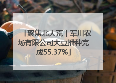 聚焦北大荒｜军川农场有限公司大豆播种完成55.37%