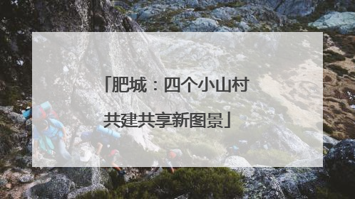 肥城：四个小山村共建共享新图景