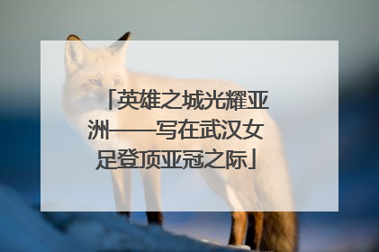 英雄之城光耀亚洲——写在武汉女足登顶亚冠之际
