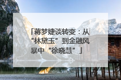 蒋梦婕谈转变：从“林黛玉”到金融风暴中“徐晓慧”