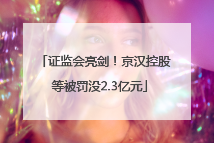 证监会亮剑！京汉控股等被罚没2.3亿元