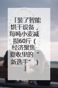 装了智能烘干设备，每吨小麦减损60斤（经济聚焦·夏收里的“新选手”）