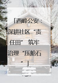 西峰公安：深耕社区“责任田” 筑牢治理“压舱石”