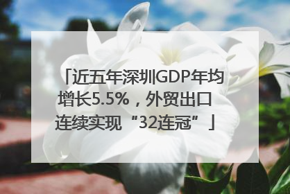 近五年深圳GDP年均增长5.5%，外贸出口连续实现“32连冠”