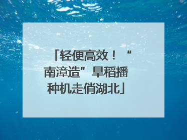 轻便高效！“南漳造”旱稻播种机走俏湖北