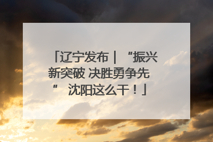 辽宁发布｜“振兴新突破 决胜勇争先” 沈阳这么干！
