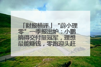 财报横评丨“蔚小理零”一季报出炉：小鹏摘得交付量冠军，理想最能赚钱，零跑迎头赶上，蔚来还在调整