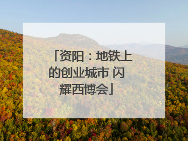 资阳：地铁上的创业城市 闪耀西博会