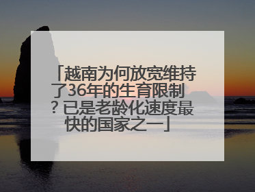 越南为何放宽维持了36年的生育限制？已是老龄化速度最快的国家之一