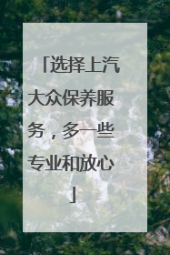 选择上汽大众保养服务，多一些专业和放心
