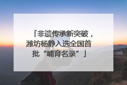 非遗传承新突破，潍坊杨静入选全国首批“哺育名录”