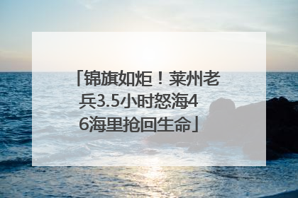 锦旗如炬！莱州老兵3.5小时怒海46海里抢回生命