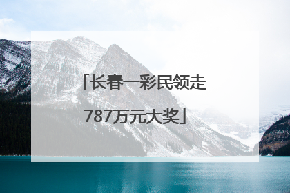 长春一彩民领走787万元大奖
