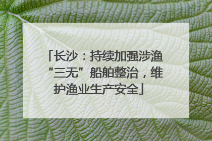 长沙：持续加强涉渔“三无”船舶整治，维护渔业生产安全