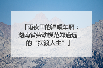 雨夜里的温暖车厢：湖南省劳动模范郑道远的“摆渡人生”