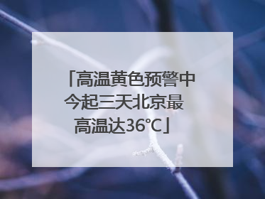 高温黄色预警中 今起三天北京最高温达36℃
