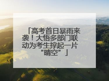 高考首日暴雨来袭！大悟多部门联动为考生撑起一片“晴空”