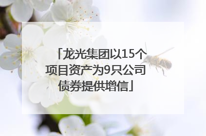 龙光集团以15个项目资产为9只公司债券提供增信