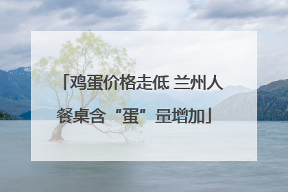 鸡蛋价格走低 兰州人餐桌含“蛋”量增加