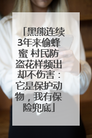 黑熊连续3年来偷蜂蜜 村民防盗花样频出却不伤害：它是保护动物，我有保险兜底