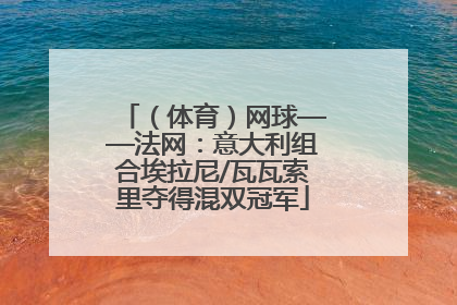 （体育）网球——法网：意大利组合埃拉尼/瓦瓦索里夺得混双冠军