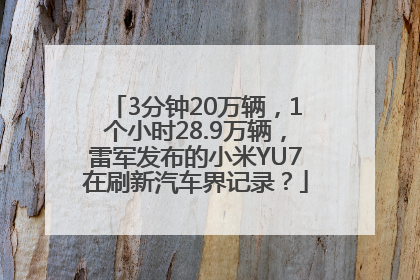 3分钟20万辆，1个小时28.9万辆，雷军发布的小米YU7在刷新汽车界记录？
