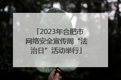 2023年合肥市网络安全宣传周“法治日”活动举行