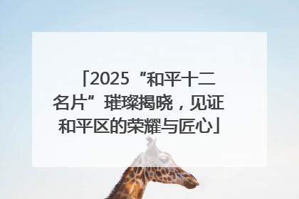 2025“和平十二名片”璀璨揭晓，见证和平区的荣耀与匠心