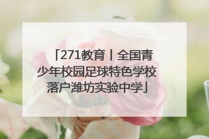 271教育丨全国青少年校园足球特色学校落户潍坊实验中学