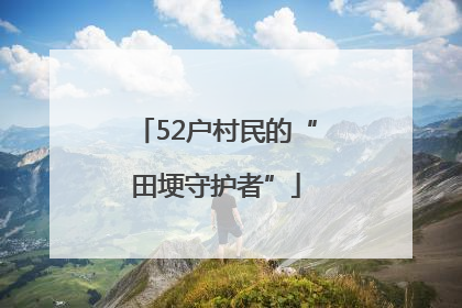 52户村民的“田埂守护者”